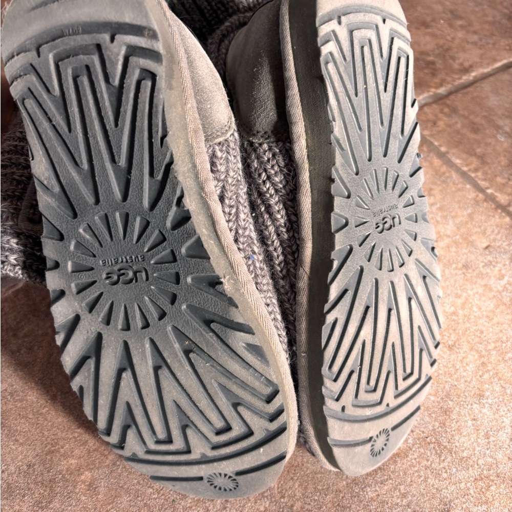 UGG Gray Knit Fold-Over Winter Boots - Picture 4 of 4